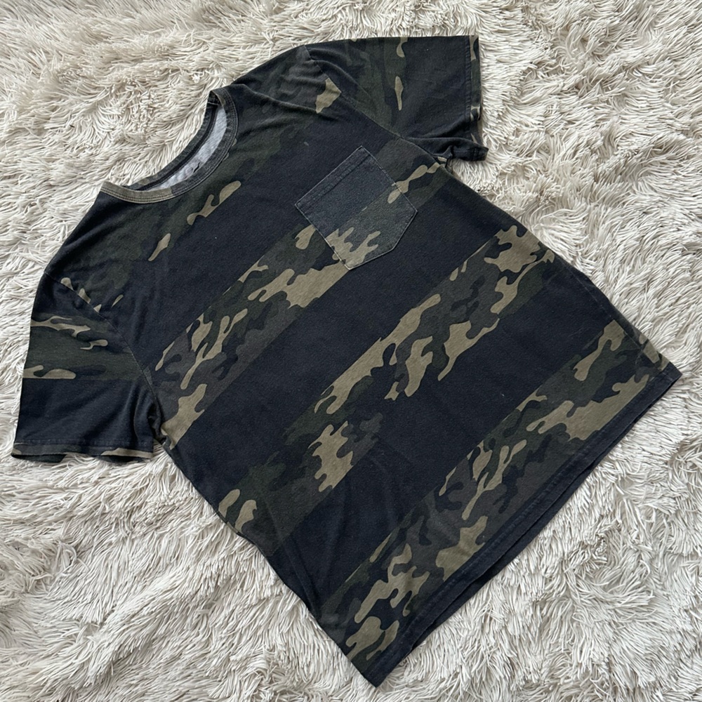 SIMMS Camouflage & Grey Striped Tshirt